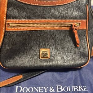 Dooney & Bourke Black and Brown Leather Messenger Bag